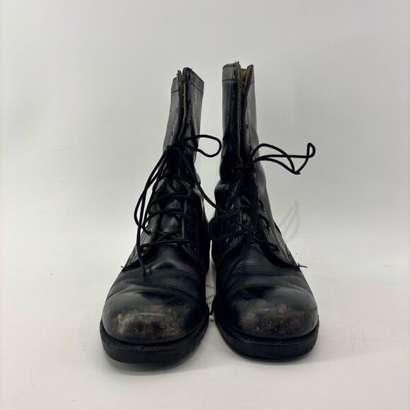Vintage 1972 Genesco Mens Size 9 Black Tactical Leather Lace-Up Combat Military main image 11